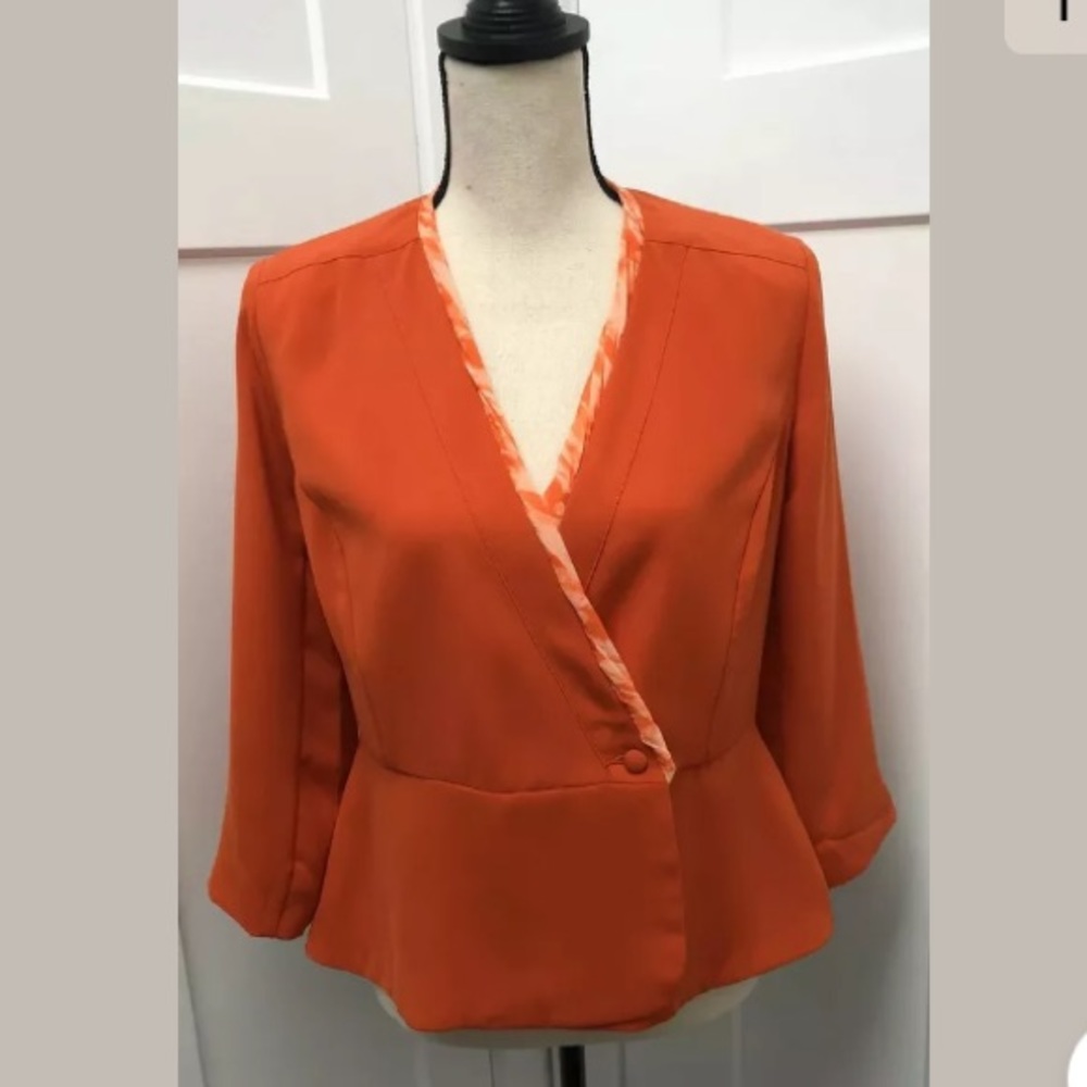 CAbi Jane Peplum Polyester Blazer Grenadine Size 4